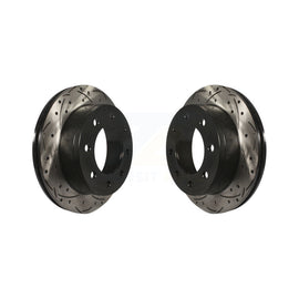 Rear Drilled Slot Brake Rotor Pair For Chevrolet Silverado 2500 HD GMC Sierra H2