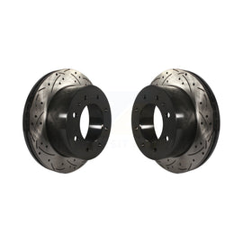 Rear Drill Slot Brake Rotor Pair For Chevrolet Silverado 2500 HD GMC Sierra 1500