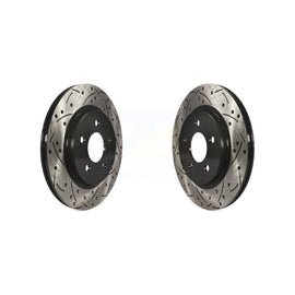 Rear Coated Drilled Slotted Disc Brake Rotors Pair For Ford Mustang