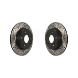 Rear Coated Drilled Slotted Disc Brake Rotors Pair For Ford Focus