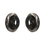 Rear Coated Drilled Slotted Disc Brake Rotors Pair For Ford F-150