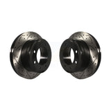 Rear Coated Drilled Slot Disc Brake Rotors Pair For Ford F-250 Super Duty F-350