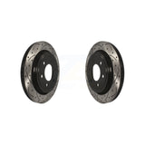Rear Drill Slot Disc Brake Rotor Pair For Ford F-150 With Electric Parking