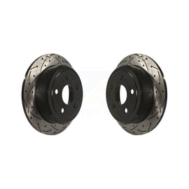 Rear Coated Drilled Slotted Disc Brake Rotors Pair For Jeep Wrangler JK
