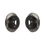 Rear Coated Drilled Slotted Disc Brake Rotors Pair For Jeep Wrangler JK