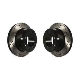 Rear Coated Drilled Slotted Disc Brake Rotors Pair For Ram 2500 3500 1500 Dodge
