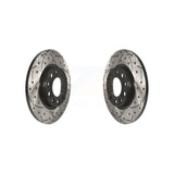 Rear Coated Drilled Slotted Disc Brake Rotor Pair For Jeep Cherokee Chrysler 200