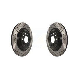 Rear Coated Drilled Slotted Disc Brake Rotors Pair For Jeep Cherokee