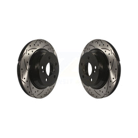 Rear Drill Slot Brake Rotors Pair For Mercedes-Benz E350 GLK350 E320 E500 CLS550