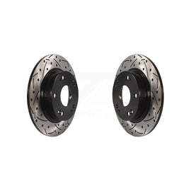 Rear Coated Drilled Slotted Disc Brake Rotors Pair For Honda Civic Acura ILX CSX