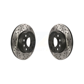 Rear Drilled Slot Disc Brake Rotor Pair For Volkswagen Jetta Rabbit Audi A3 Golf