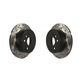 Rear Coated Drill Slot Disc Brake Rotor Pair For Toyota Camry Lexus ES350 Avalon