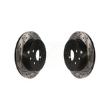 Rear Coated Drilled Slotted Disc Brake Rotors Pair For Toyota RAV4 Lexus HS250h