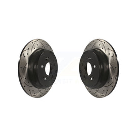 Rear Coat Drill Slot Disc Brake Rotor Pair For Honda Odyssey Pilot Acura MDX ZDX