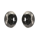 Rear Coated Drilled Slotted Disc Brake Rotors Pair For BMW X5 X6