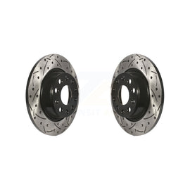 Rear Drill Slot Brake Rotors Pair For Volkswagen Tiguan CC Jetta Audi Passat GTI
