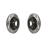 Rear Drill Slot Brake Rotors Pair For Volkswagen Tiguan CC Jetta Audi Passat GTI