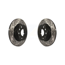 Rear Drilled Slot Brake Rotors Pair For Volkswagen Jetta Passat GTI Audi Golf A3
