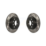 Rear Drilled Slot Brake Rotors Pair For Volkswagen Jetta Beetle Eos Audi A3 GTI