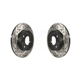 Rear Coated Drilled Slotted Disc Brake Rotors Pair For Fiat 500