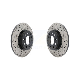 Rear Coated Drill Slot Disc Brake Rotor Pair For Jeep Renegade Compass Fiat 500X