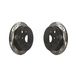 Rear Coated Drilled Slotted Disc Brake Rotors Pair For Subaru WRX