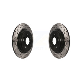 Rear Coated Drilled Slotted Disc Brake Rotors Pair For Honda CR-V Acura TLX