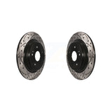 Rear Coated Drilled Slotted Disc Brake Rotors Pair For Honda CR-V Acura TLX