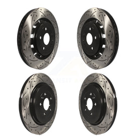 Front Rear Drill Slot Brake Rotor Kit For Ford Explorer Taurus Flex Police Sedan