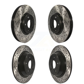 Front Rear Coated Drilled Slot Disc Brake Rotors Kit For Ford Fusion Lincoln MKZ