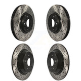 Front Rear Coated Drilled Slot Disc Brake Rotors Kit For Ford Fusion Lincoln MKZ