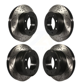 Front Rear Drilled Slot Disc Brake Rotor Kit For Ford F-250 Super Duty F-350 4WD