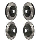 [Front+Rear] 2017 Lincoln MKX Continental Premium OE Drilled & Slotted Brake Rotor Kit For Max Performance Braking