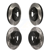 Front Rear Coated Drill Slot Disc Brake Rotor Kit For Dodge Charger Chrysler 300