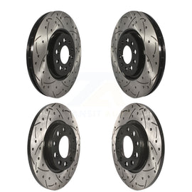 Front Rear Coated Drill Slot Disc Brake Rotor Kit For Jeep Cherokee Chrysler 200