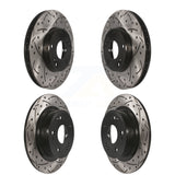 Front Rear Coated Drilled Slotted Disc Brake Rotors Kit For Honda Accord