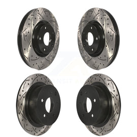 Front Rear Coated Drilled Slotted Disc Brake Rotors Kit For Nissan Altima Maxima