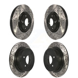 Front Rear Coated Drilled Slotted Disc Brake Rotors Kit For Nissan Altima Maxima