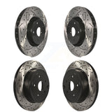 Front Rear Coated Drilled Slot Disc Brake Rotors Kit For Subaru Impreza WRX STI