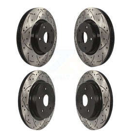 Front Rear Coated Drill Slot Disc Brake Rotors Kit For Subaru Outback Legacy WRX