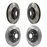 Front Rear Coated Drilled Slotted Disc Brake Rotors Kit For Audi Q3 Quattro TT