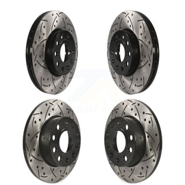 [Front+Rear] 2006-2009 Volkswagen Rabbit Premium OE Drilled & Slotted Brake Rotor Kit For Max Performance Braking