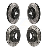 [Front+Rear] 2006-2009 Volkswagen Rabbit Premium OE Drilled & Slotted Brake Rotor Kit For Max Performance Braking