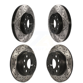Front Rear Coat Drill Slot Disc Brake Rotor Kit For Volkswagen Jetta Beetle Golf