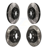Front Rear Coat Drill Slot Disc Brake Rotor Kit For Volkswagen Jetta Beetle Golf