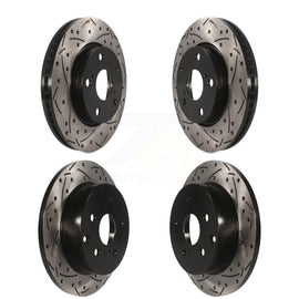 Front Rear Coated Drilled Slot Disc Brake Rotor Kit For Toyota RAV4 Lexus HS250h