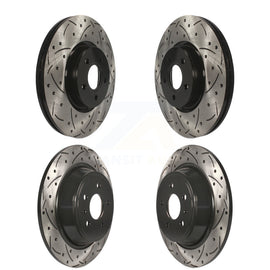 Front Rear Coated Drilled Slot Disc Brake Rotors Kit For Ford Escape Lincoln MKC