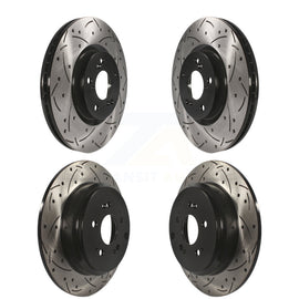 Front Rear Coated Drill Slot Disc Brake Rotors Kit For Honda Pilot Acura MDX ZDX