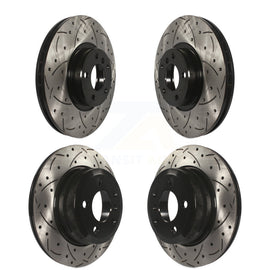Front Rear Coated Drilled Slotted Disc Brake Rotors Kit For BMW X5 X6