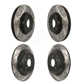 Front Rear Coated Drilled Slotted Disc Brake Rotors Kit For Ford Escape